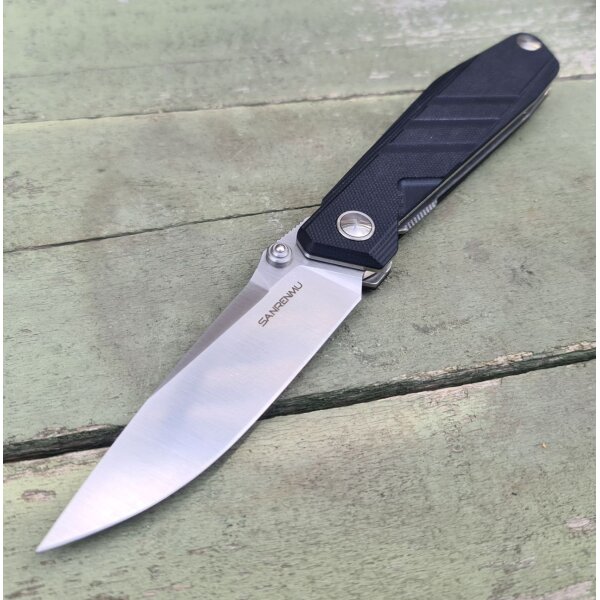 Sanrenmu 1158 Messer 8Cr13MoV Stahl G10 Griff schwarz