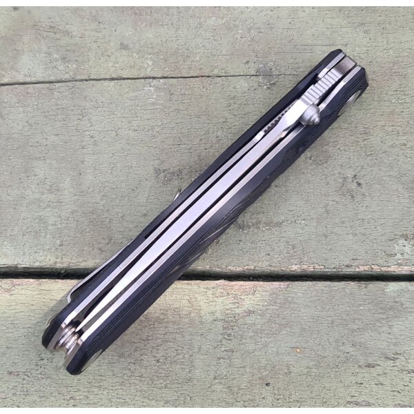 Sanrenmu 1158 Messer 8Cr13MoV Stahl G10 Griff schwarz