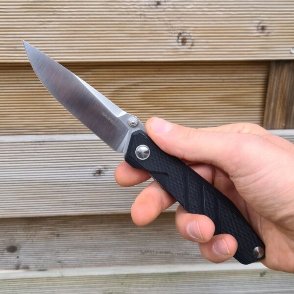 Sanrenmu 1158 Messer 8Cr13MoV Stahl G10 Griff schwarz