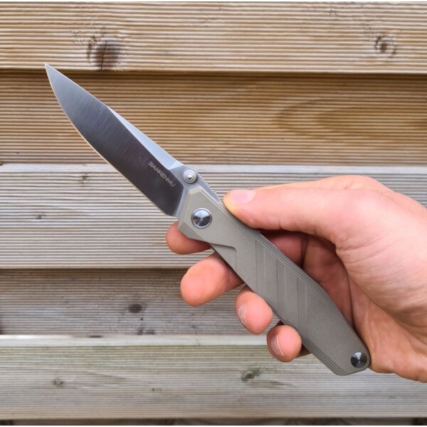 Sanrenmu 1158-GW Messer 8Cr13MoV Stahl G10 Griff desert