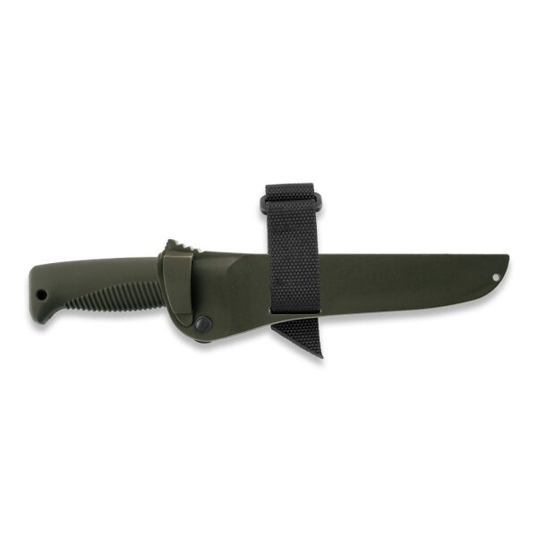 Peltonen Knives Sissipuukko M95 Ranger Knife Cerakote Kunststoffscheide OD Green