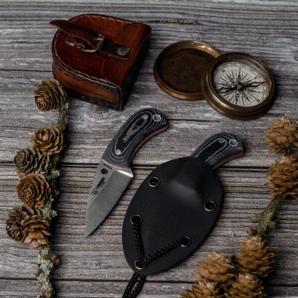 Cudeman Yoda N695 Micarta Schwarz inkl. Kydexscheide