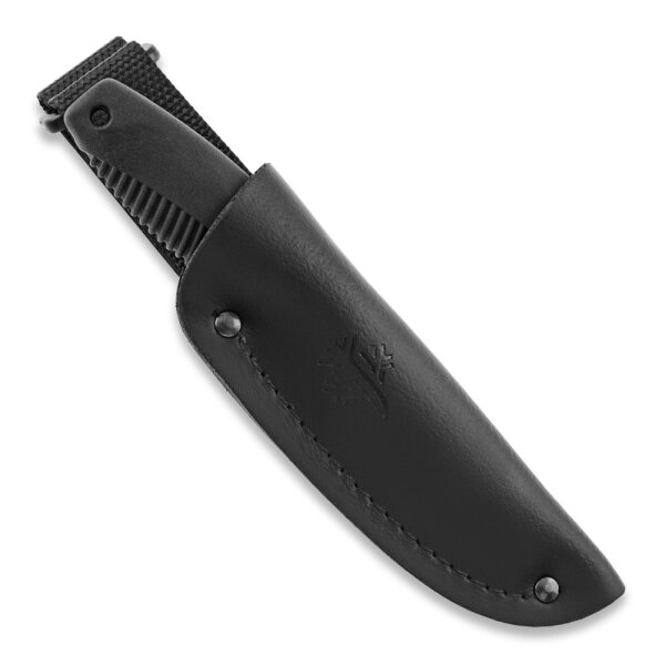 Peltonen Knives Pikkusissi M23 Neck Knife EDC Schwarz Lederscheide