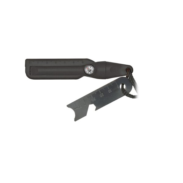 Albainox Barbaric Black Flint Feuerstarter mit Kompass und Signalpfeife