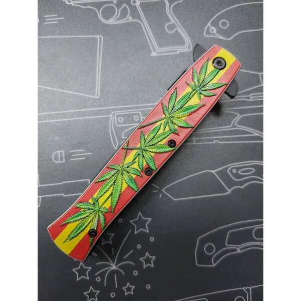 Albainox 3D Cannabis-Embleme Taschenmesser Marihuana 420 THC Smoke Messer