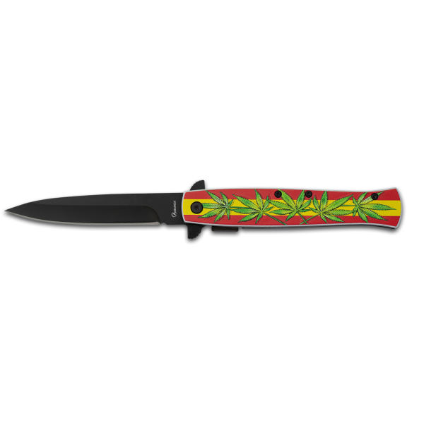 Albainox 3D Cannabis-Embleme Taschenmesser Marihuana 420 THC Smoke Messer