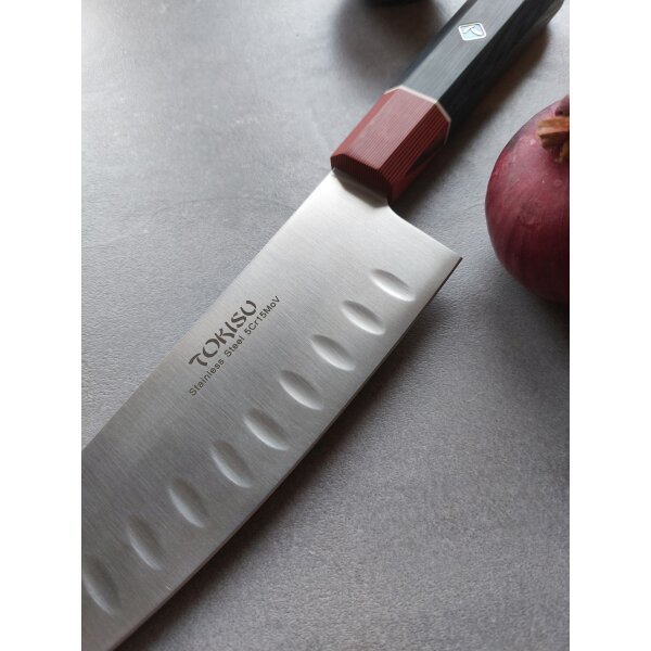 Tokisu Modern Santoku mit Kullen Kochmesser Messer