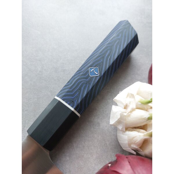Tokisu Black & Blue Santoku mit Kullen Kochmesser