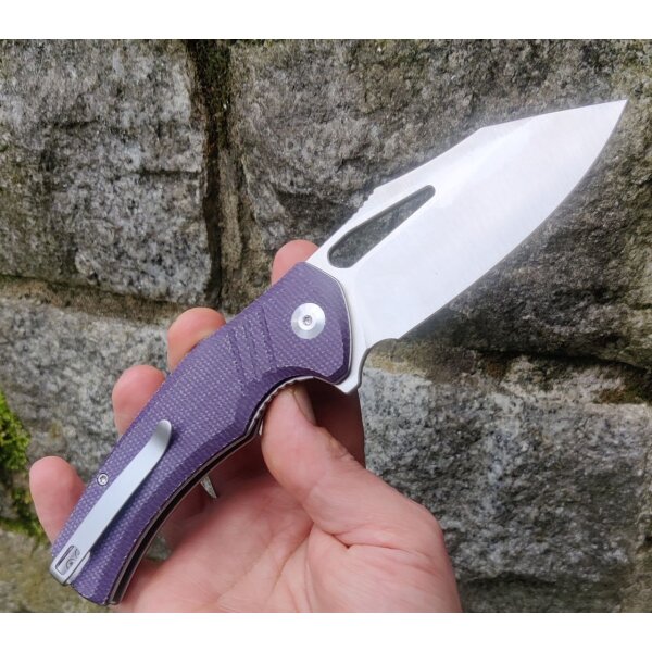 CIVIVI BullTusk Purple Canvas Micarta 14C28N Stahl