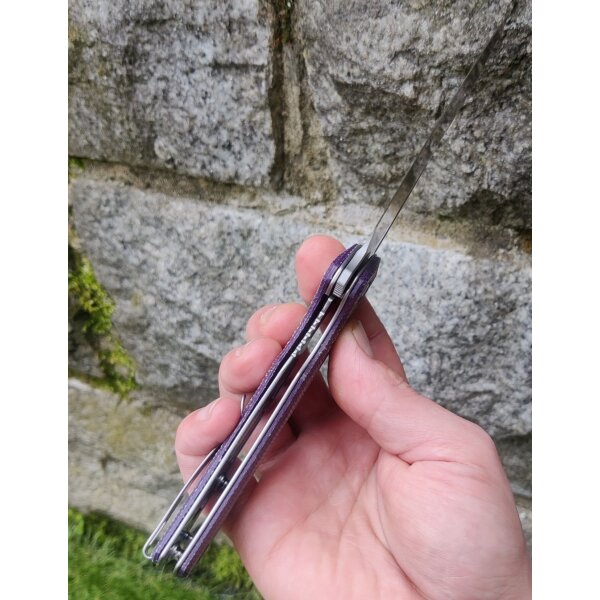 CIVIVI BullTusk Purple Canvas Micarta 14C28N Stahl