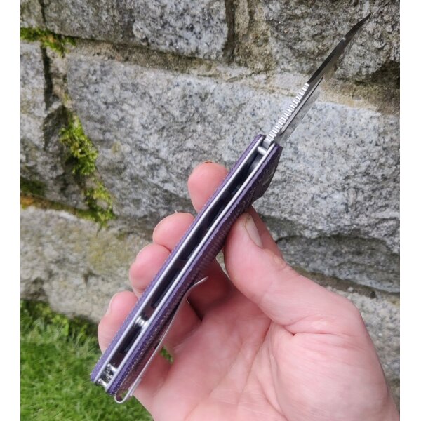 CIVIVI BullTusk Purple Canvas Micarta 14C28N Stahl