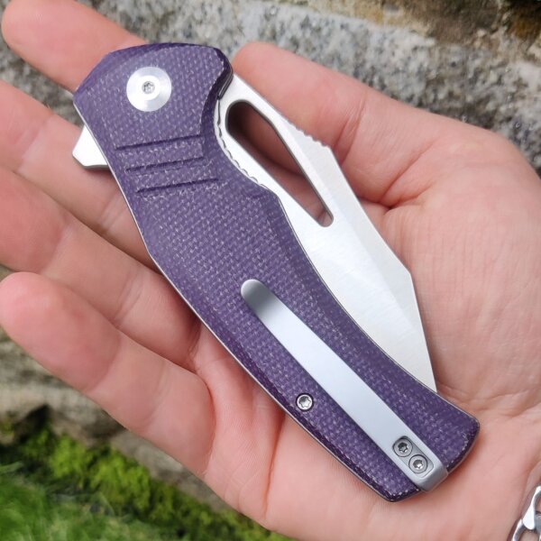 CIVIVI BullTusk Purple Canvas Micarta 14C28N Stahl