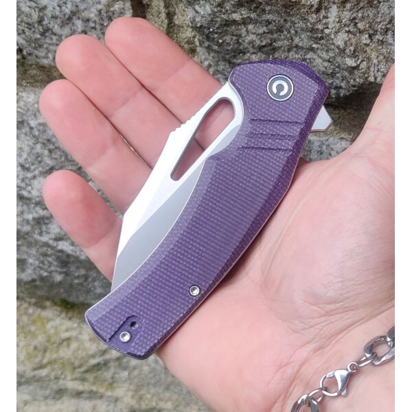 CIVIVI BullTusk Purple Canvas Micarta 14C28N Stahl