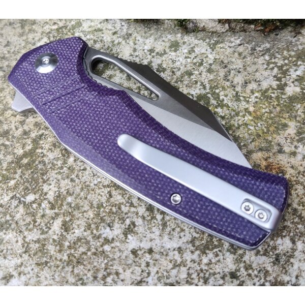CIVIVI BullTusk Purple Canvas Micarta 14C28N Stahl