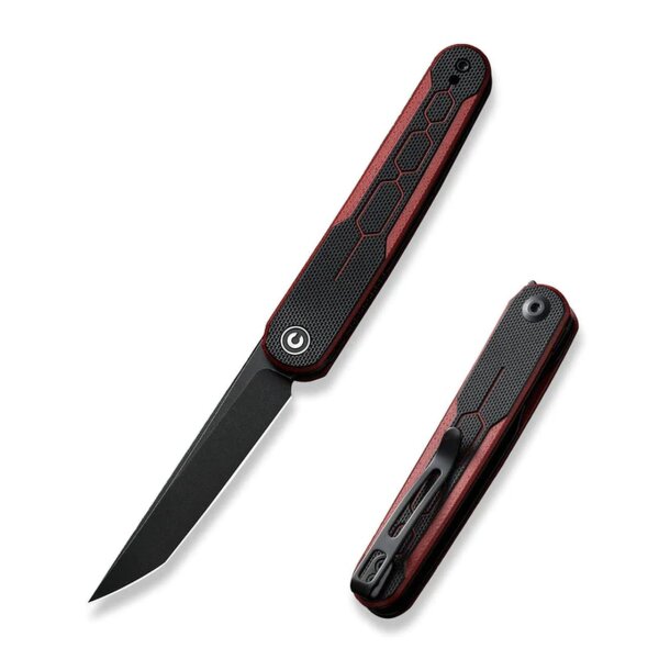 CIVIVI KwaiQ Nitro-V Stahl Black & Burgundy G10 Flipper