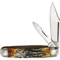 Rough Ryder Classic Cinnamon Bone Stag Cattleman Messer...