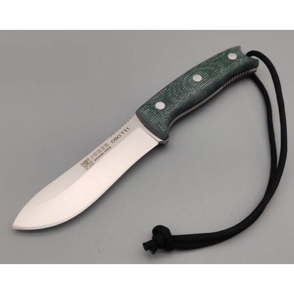 Joker Oso TS1 Jagdmesser Green Micarta + Lederscheide  Feuerstarter