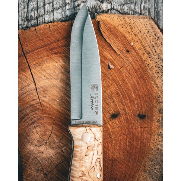 Joker Artica Scandi Backlock Taschenmesser Curly Birch