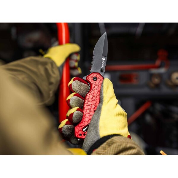 Dönges Basic Fire Rettungsmesser Rot Gurtschneider Glasbrecher Aluminium 440A Stahl 01DG001