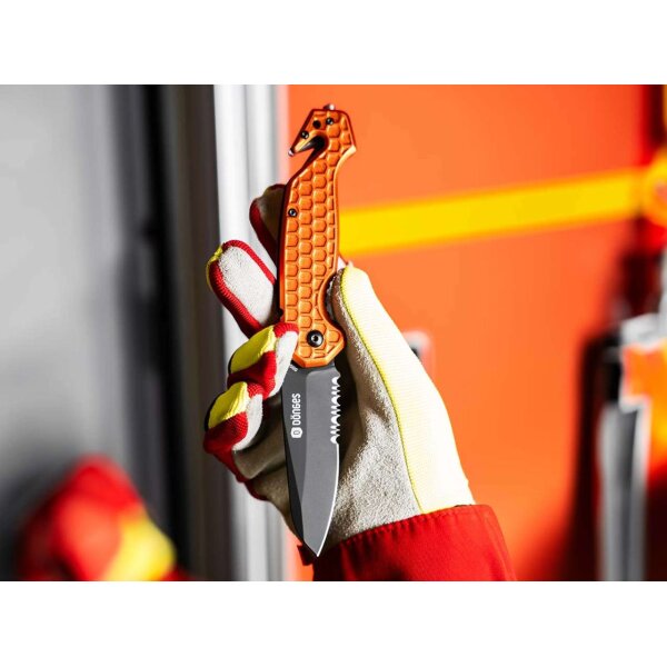 Dönges Basic Rescue Rettungsmesser Orange Gurtschneider Glasbrecher Aluminium 440A Stahl 01DG002