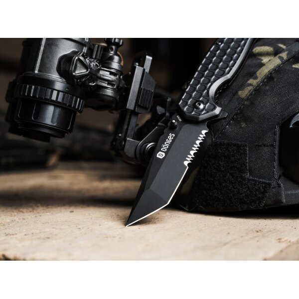 Dönges Basic Tactical Rettungsmesser Schwarz Gurtschneider Glasbrecher Aluminium 440A Stahl 01DG003