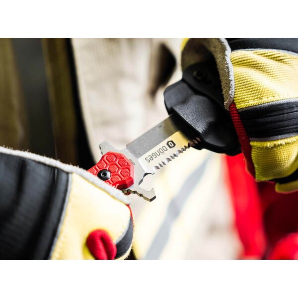 Dönges Expert Fire Fixed D2 Stahl und G10 Griff Gurtschneider feststehendes Messer 02DG001