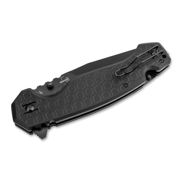 Dönges Professional Tactical Rettungsmesser Taschenmesser Schwarz Aluminium 440A D2 Stahl 01DG006