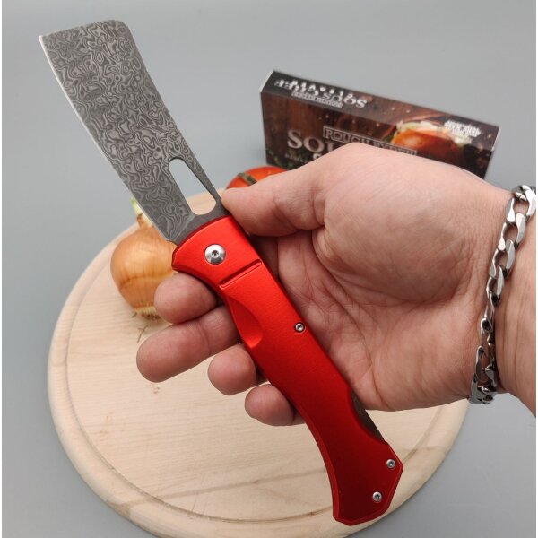 Rough Ryder Sous Chef Cleaver Lockback Damast