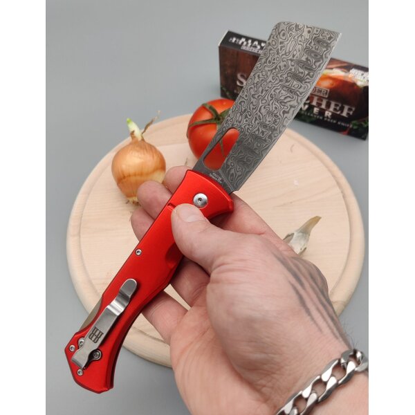 Rough Ryder Sous Chef Cleaver Lockback Damast