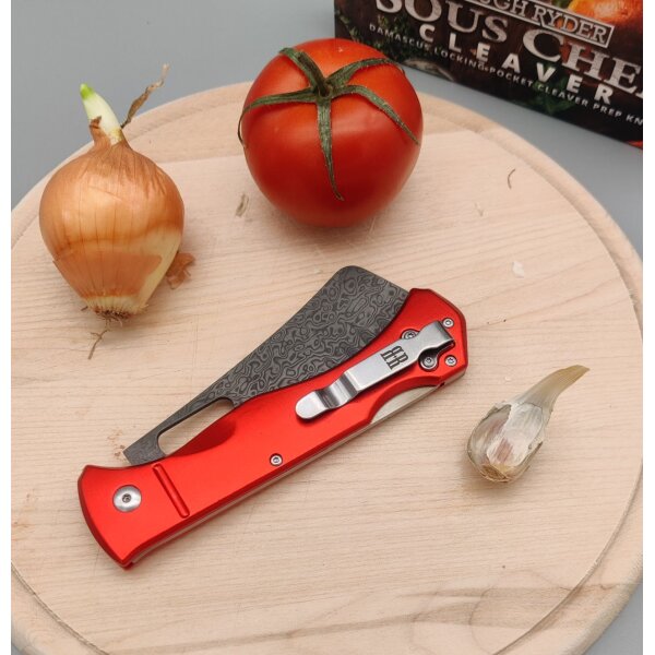 Rough Ryder Sous Chef Cleaver Lockback Damast