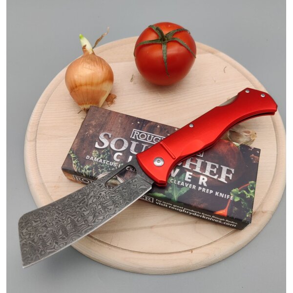 Rough Ryder Sous Chef Cleaver Lockback Damast