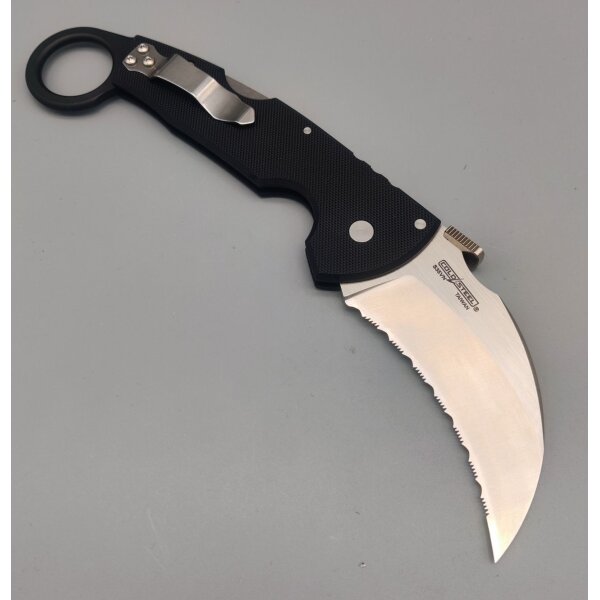 Cold Steel Tiger Claw Karambit Tri-Ad Lock Serrated Edge Wellenschliff CTS XHP