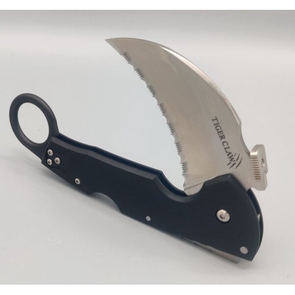 Cold Steel Tiger Claw Karambit Tri-Ad Lock Serrated Edge Wellenschliff CTS XHP