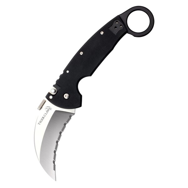 Cold Steel Tiger Claw Karambit Tri-Ad Lock Serrated Edge Wellenschliff CTS XHP
