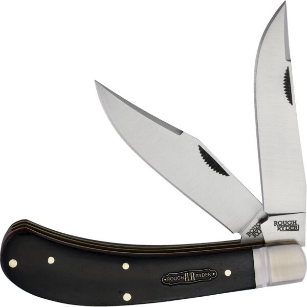 Rough Ryder Black Reserve Bearhead Saddle Horn Pakkawood RR2571 Doctor Knife Sammlernbox
