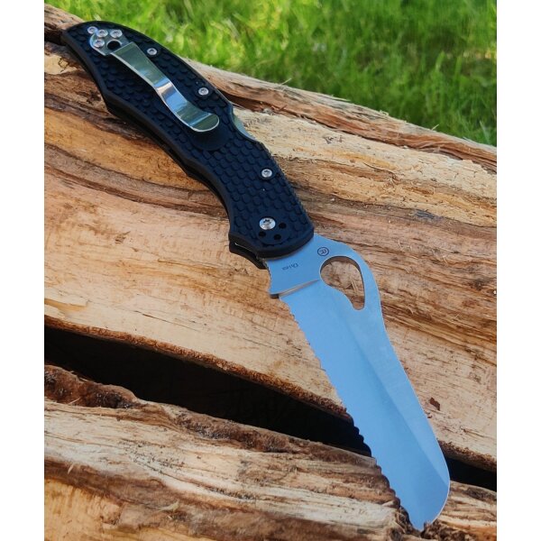 Byrd Spyderco Cara Cara 2 Rescue Black FRN SpyderEdge Messer Säge 01SP1700PS