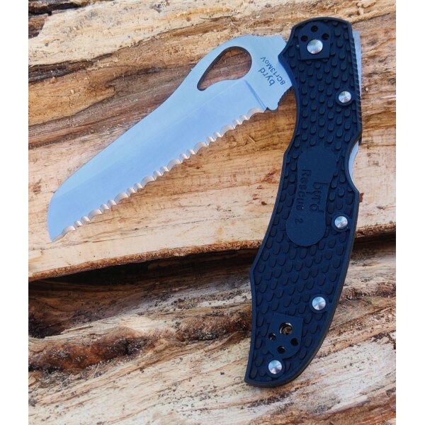 Byrd Spyderco Cara Cara 2 Rescue Black FRN SpyderEdge Messer Säge 01SP1700PS