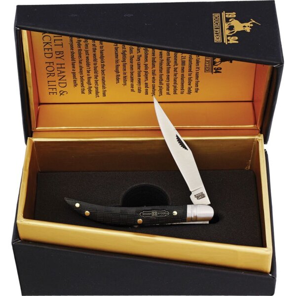 Rough Ryder Black Reserve Bearhead Taschenmesser Toothpick Black Text schwarz Sammlerbox RR2566