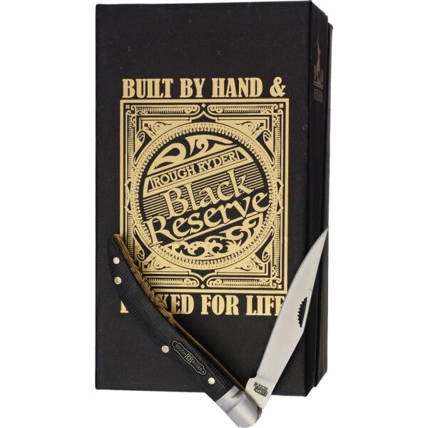 Rough Ryder Black Reserve Bearhead Taschenmesser Toothpick Black Text schwarz Sammlerbox RR2566