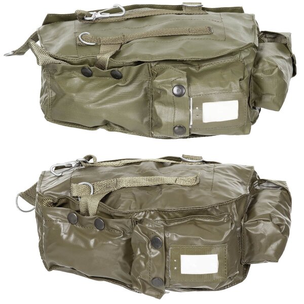 Polnische Schutzmaskentasche aus PVC olive gebraucht