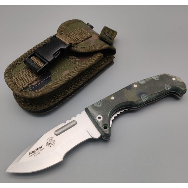 J&V Forester Knives Raptor Camo Verde großes Taschenmesser Camouflage