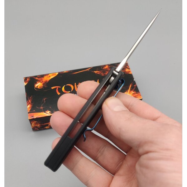 Tokisu Akogare Taschenmesser D2 Stahl Blue Carbon