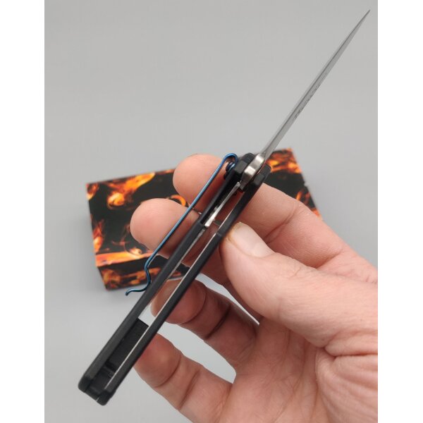 Tokisu Akogare Taschenmesser D2 Stahl Blue Carbon