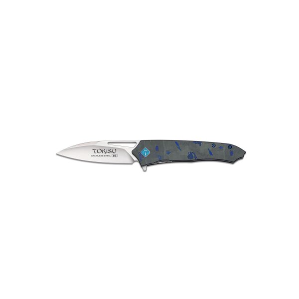 Tokisu Mottainai Taschenmesser D2 Stahl Blue Carbon
