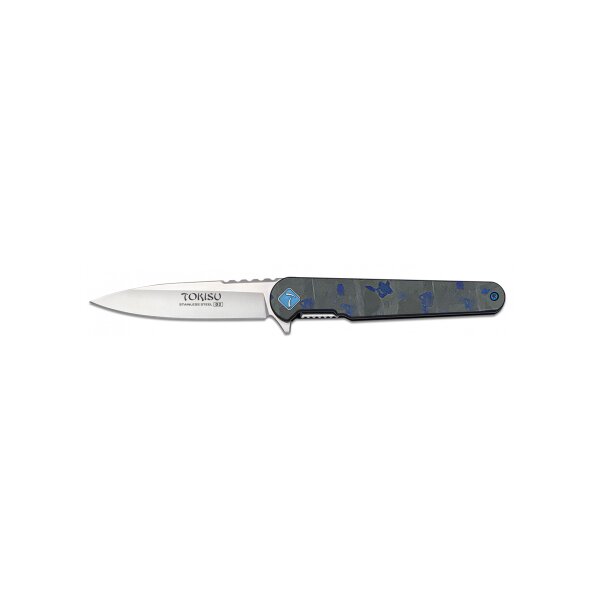 Tokisu Omotenashi Taschenmesser D2 Stahl Blue Carbon