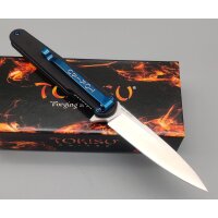 Tokisu Omotenashi Taschenmesser D2 Stahl Blue Carbon