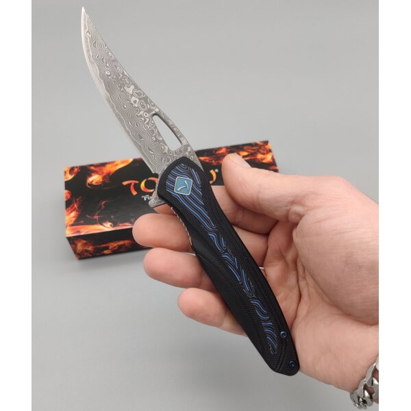 Tokisu Irusu Damast Flipper Damaststahl G10 Griff