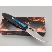 Tokisu Irusu Damast Flipper Damaststahl G10 Griff