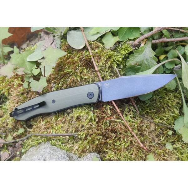 Real Steel Serenity OD Green G10 Frontflipper Linerlock