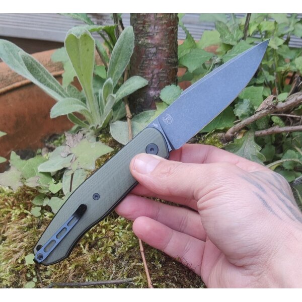 Real Steel Serenity OD Green G10 Frontflipper Linerlock